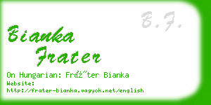 bianka frater business card